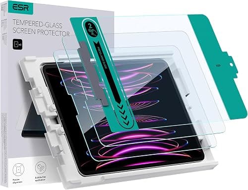 ESR 2 Pack Screen Protector for iPad Pro 12.9 Inch | 2022/2021/2020/2018, 9H Tempered Glass Film with Easy Application Tray, Anti-Scratch, HD Clarity على Amazon.ae - متتبع الأسعار