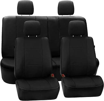 FH Group Pu007Black115 Universal Fit Full Set Deluxe Leatherette Black Automotive Seat Covers Fits Most Cars, Suvs, And Trucks (Airbag And Rear Split Compatible) على Amazon.ae - متتبع الأسعار