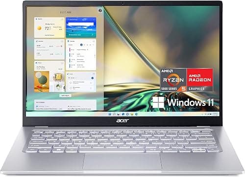 Acer Swift 3 SF314-44-R3ZM Laptop | 14" Full HD IPS | 100% sRGB | AMD Ryzen 5 5625U Hexa-Core Processor | AMD Radeon Graphics | 16GB LPDDR4X | 512GB SSD | Wi-Fi 6E |Backlit Keyboard|Windows 11, Silver on Amazon.ae - Price Tracker