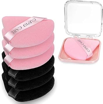 6 Pcs Triangle Powder Puff with 2 Travel Cases, Setting Powder Puffs for Face, Velour Makeup Puff for Loose Powder Body Powder, Blender Sponge Foundation Blending Sponges Beauty Tools on Amazon.ae - Price Tracker