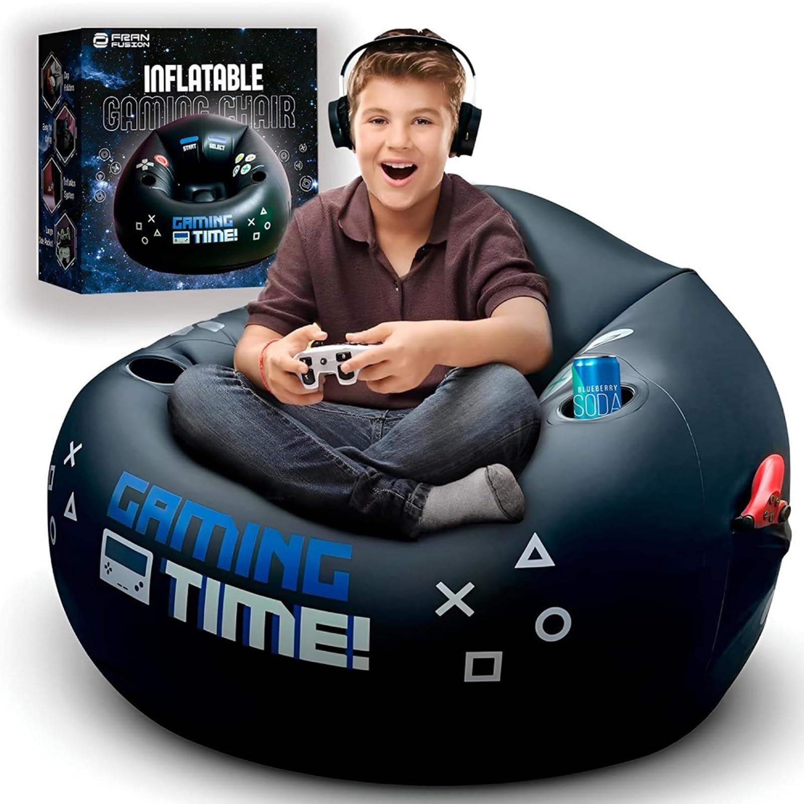 Beauenty Inflatable Gaming Chair- Inflatable Gaming Chair for Kids & Teens with Cup Holders and Side Pocket- for Kids & Teens ages 4-12- Perfect Gaming Stuff on Amazon.ae - Price Tracker