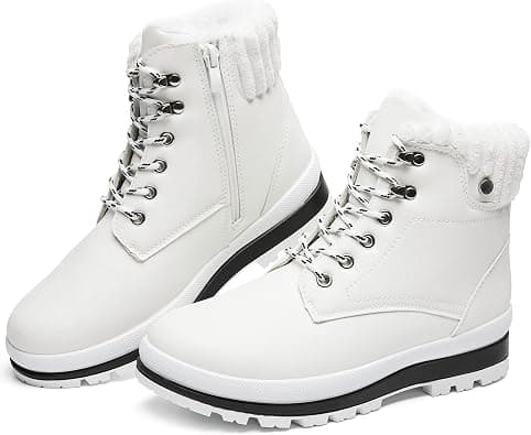 BABUDOG Womens Waterproof Ankle Boots for Outdoor Non Slip Outsole Fashion Combat Boots with Side Zipper,Warm Fur Lined Winter Snow Boots على Amazon.ae - متتبع الأسعار