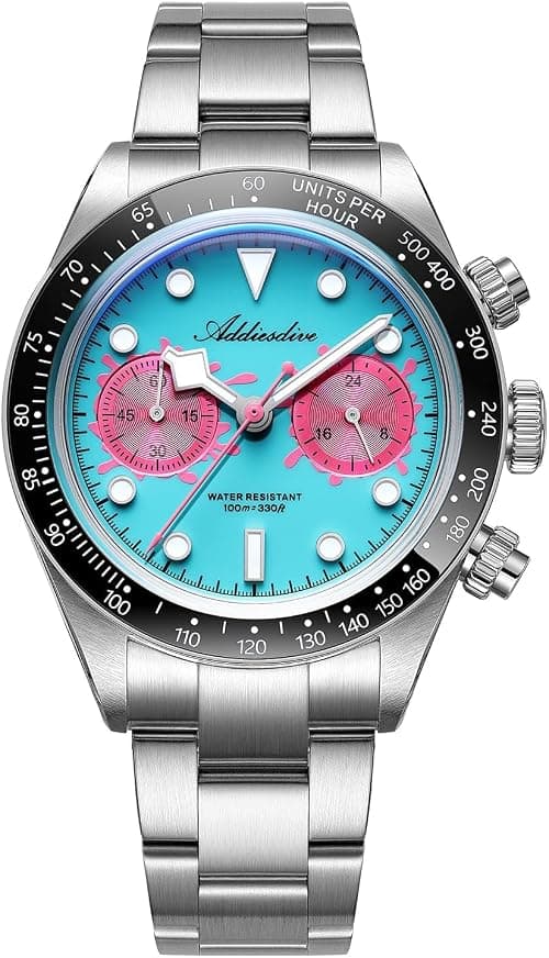 ADDIESDIVE Men’s 38mm Quartz Chronograph Watch, 100M Water-Resistant, BGW9 Luminous, 316L Stainless Steel, Nylon Strap, FKM, Rubber on Amazon.ae - Price Tracker