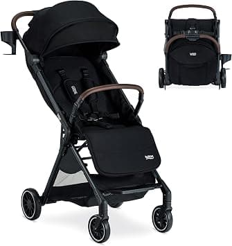 Britax Juniper Compact On-The-Go Stroller, Effortless Fastpack System with One-Hand RapidFold, Portable & Lightweight for Travel, Built-in Carry Handle, Ventilating Fabrics, Raven Black | On-the-Go Travel Stroller With Effortless FastPack System & One-Hand RapidFold, Built-In Carry Handle, Ventilating Fabrics on Amazon.ae - Price Tracker