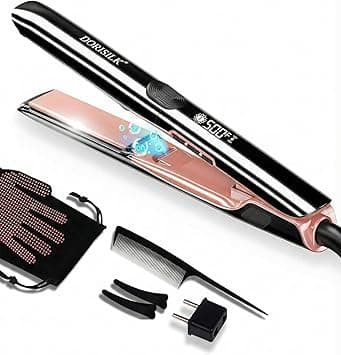 DORISILK 500 Degree High Temp Professional Hair Straightener,30s Fast Heating Ceramic Flat Iron ,2 in 1 Hair Straightener and Curler,Plasma Flat Iron Get Frizz-Free ,Dual Voltage for Travel Using on Amazon.ae - Price Tracker