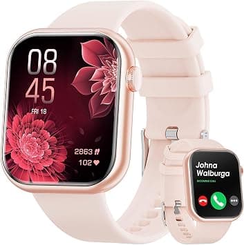 Smart Watch for Men Women (Answer/Make Call), 1.85" HD Screen Smartwatch with Heart Rate Sleep Monitor Pedometer, Multiple Sport Modes, IP67 Waterproof Fitness Tracker for Android/iOS (Pink) on Amazon.ae - Price Tracker