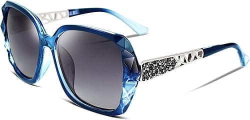 FEISEDY Polarized Women Square Sunglasses Sparkling Composite Shiny Frame B2289 on Amazon - Best Deal Finder