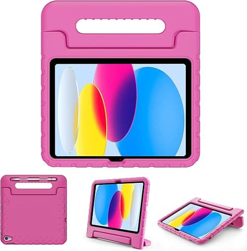 ProCase Kids Case for iPad A16 11th Generation 2025/iPad 10th Generation 2022 with Pencil Holder, iPad 11/10 Case Shockproof Lightweight Cover with Stand Convertible Handle for Children -Magenta | Ultra-light, shockproof and robust, protective case with convertible handle and practical stand function على Amazon.ae - متتبع الأسعار