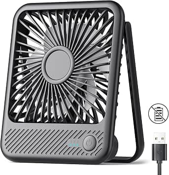 Koonie USB Desk Fan, Strong Wind Ultra Quiet Small Personal Fan with 180° Tilt Folding and 3 Speeds Adjustable, USB-C Corded Powered Mini USB Fan for Office Desktop Bedroom on Amazon.ae - Price Tracker