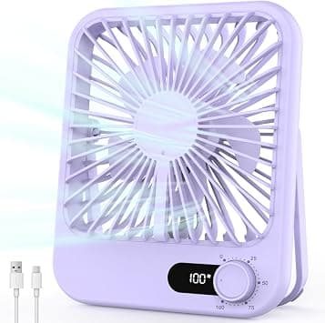 Small Fan Portable, 6.8 Inch Quiet Desk Fan Rechargeable with 2500mAh Battery Operated, 100 Speeds Adjustable Personal Mini Desktop Fan for Bedroom Office Travel Beach, Cruise Ship Essentials, Purple on Amazon.ae - Price Tracker