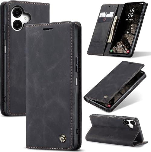 Case for Samsung Galaxy A06 4G/5G, Magnetic Flip Case, Foldable Stand Feature Cover Protective Case with Card Slot and Wallet, Leather Case for Samsung Galaxy A06, Black على Amazon.ae - متتبع الأسعار