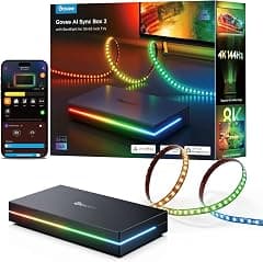 Govee HDMI 2.1 Sync Box 2, AI Sync Box with TV Backlight, Supports 8K@60Hz, 4K@144Hz, VRR and ALLM, Works with Matter and Alexa, RGBIC LED Light Strip for 55-65 inch TVs, 75 LEDs/m - Amazon.sa Price Tracker