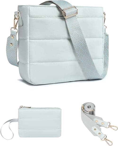 Purses for Women 2PCS Puffer Quilted Crossbody Shoulder Hobo Bags Trendy Ladies Handbag with Coin Wallet 2 Adjustable Straps on Amazon.ae - Price Tracker