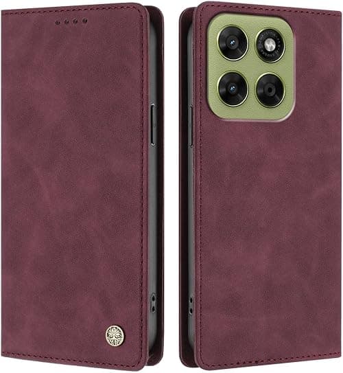 UPLAI Case for Motorola Moto G87 5G/Moto G67/Moto G77, PU Leather Wallet Case, Shockproof Magnetic Protection Flip Case with RFID Card Holder, Wine Red على Amazon.ae - متتبع الأسعار