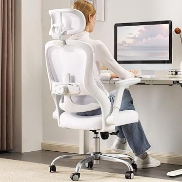 Office Chair Ergonomic Office Chair - Home Office Desk Chair Gaming Computer Chair - Big and Tall Office Chair Comfy with 3D Headrest Flip-Up Arms 330lbs Wide Seat for Office Workers (White) on Amazon.ae - Price Tracker