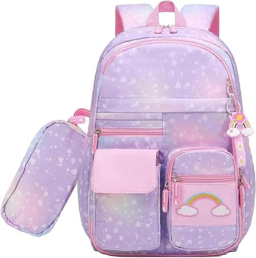 School Backpack for Girls Rainbow Backpack Kids Cute Bookbag Kids Backpack Laptop Travel Bag on Amazon.ae - Price Tracker