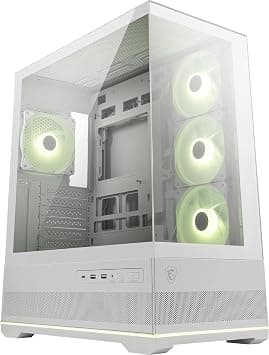 MSI MAG PANO 110R PZ, Mid-tower Gaming PC Case, Supports up to 400 mm GPU in length, Removable Dust Filters, USB 20Gbps (Type-C), Back-connect ATX & Micro-ATX Motherboard support - White on Amazon.ae - Price Tracker
