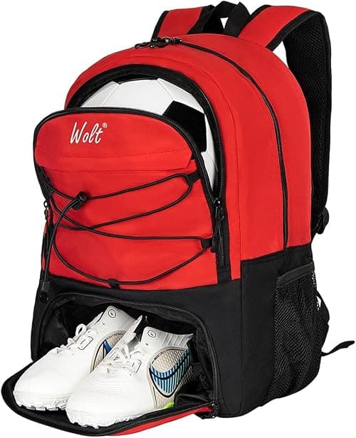 WOLT Youth Soccer Ball Backpack, Sports Bag with Ball holder & Shoe compartment, For Soccer, Football, Basketball, Volleyball, Gym on Amazon.ae - Price Tracker