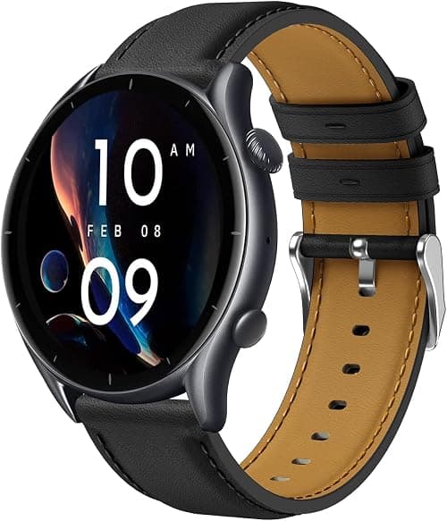 22mm Leather Strap Compatible with Samsung Galaxy Watch 3 45mm/Galaxy Watch 46mm Strap, Leather Replacement Strap for Huawei Watch GT 4 46mm/GT 3 46mm/GT3 Pro 46mm/GT 2/GT 2 Pro/GT 2e/Gear S3 على Amazon.ae - متتبع الأسعار