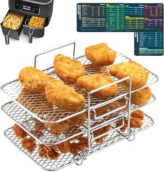 Air Fryer Rack For Ninja Dual With Magnetic Cheat Sheet Accessories Foodi 304 Stainless Steel Multi-Layer Stackable Dehydrator Oven on Amazon.ae - Price Tracker