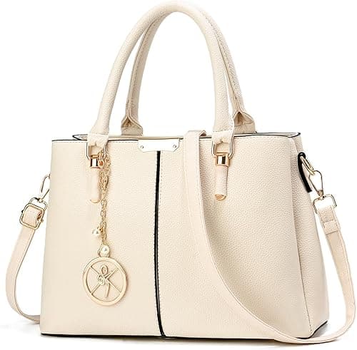 Purse and Handbags for Women, 3 Zip Compartments Tote Bag Designer Shoulder Purse Top Handle Satchel Bags on Amazon.ae - Price Tracker