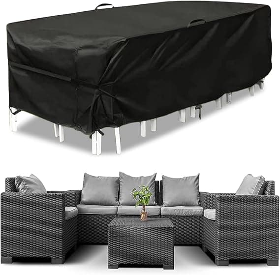 SKADE Upgraded Version Outdoor Patio Furniture Covers Waterproof Extra Large Patio Set Table Covers Rectangular with Velcro No Tears Anti UV No Fading Fits 12-18Seat (280x280x80cm) on Amazon.ae - Price Tracker
