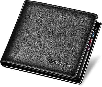 LAORENTOU Men's Wallets, Genuine Leather RFID Blocking Mens Bifold Wallets with Zipper Coin Pocket Casual Men Purse Slim Short Wallet Gift for Father day, Black 1, One Size, Casual on Amazon.ae - Price Tracker