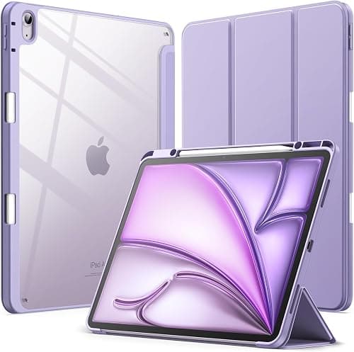 JETech Case for iPad Air 13" M4/M3/M2, Purple | Cover for 2026/2025/2024 Model, Clear Back, Pencil Holder, Slim Shockproof Protection, Tri-Fold Stand, Auto Wake/Sleep على Amazon.ae - متتبع الأسعار