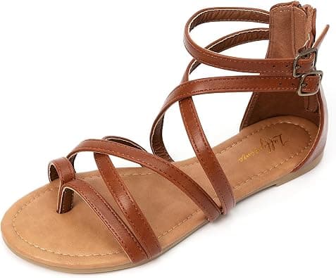 FUNKYMONKEY Women's Gladiator Strap Sandals Flat Fisherman Thong Cross Strappy Sandals on Amazon.ae - Price Tracker
