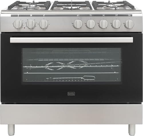 Black+Decker 90cm Gas Cooker with 5 Gas Burners, 121L Electric Oven, Cast Iron Support, Digital Timer, Inox Model Number – BXOFM905.003AZVX MADE IN TURKEY on Amazon.ae - Price Tracker