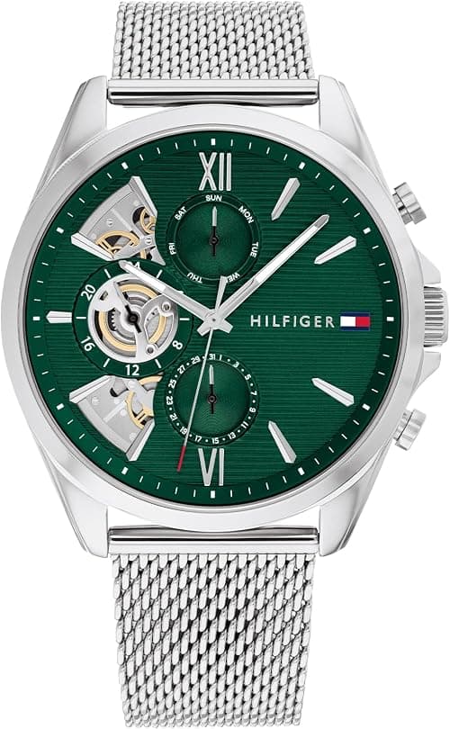Tommy Hilfiger BAKER MENS GREEN DIAL STAINLESS STEEL Watch - 1710647 on Amazon - Best Deal Finder