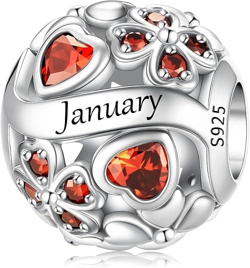 LNQOBU 925 Sterling Silve Lucky Birthstone Charm for Bracelets, With 5A Cubic Zirconia Birthday Charms Dangle Pendant Bead for Pandora Bracelets and Necklaces on Amazon - Best Deal Finder