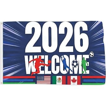 Probsin 2026 World Soccer Cup Flag 3x5 Ft International Countries Welcome Flag Soccer World Cup Party Supplies Backdrop Decorations Hanging Indoor Outdoor Gate Decor Fence Door Wall على Amazon.ae - متتبع الأسعار