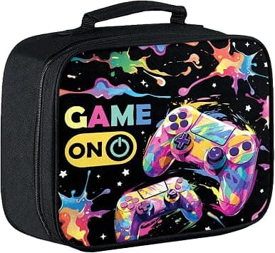 Game Lunch Box Kids, Toddler Insulated Gaming Lunch Bag with Zippered Pocket for Teen Boys Girls, Reusable Portable Back To School Lunchbox Keep Food Fresh for Kindergarten Elementary Middle School on Amazon.ae - Price Tracker