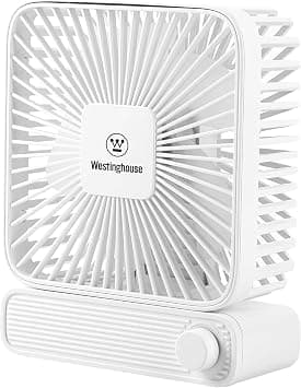 Westinghouse Rechargeable Table Fan with Adjustable Speed Control Knob – Compact Square Design, Silent Operation, USB Powered, Portable Mini Fan for Desk, Office & Travel on Amazon.ae - Price Tracker