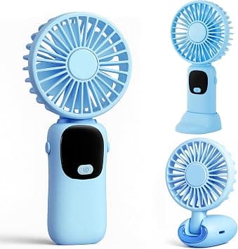 Handheld Mini Folding Fan with USB Rechargeable Battery – 3 Speed Settings, Quiet & Portable Personal Fan for Home, Office, Travel (Blue) on Amazon.ae - Price Tracker