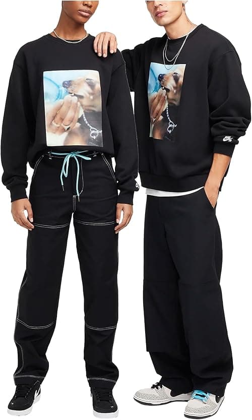 Nike SB Skate Fleece Crew (HQ3037-010, Black/White) on Amazon.ae - Price Tracker