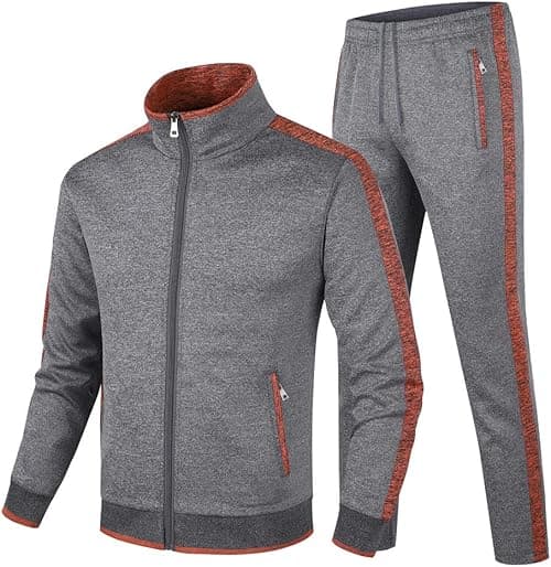 Men's Casual Tracksuit Long Sleeve Sweatsuit Athletic Set Full Zip Running Jogging Sports Jacket and Pants on Amazon.ae - Price Tracker