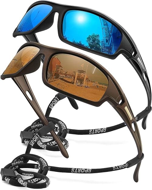 Polarized Sports Sunglasses for Men 100% UV Protection Wrap Around Unbreakable Sun Glasses for Fishing Driving on Amazon.ae - Price Tracker