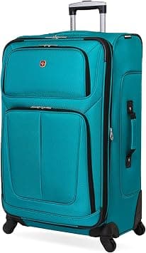 SwissGear Sion Softside Luggage with Spinner Wheels, Teal, Checked-Large 29-Inch on Amazon - Best Deal Finder