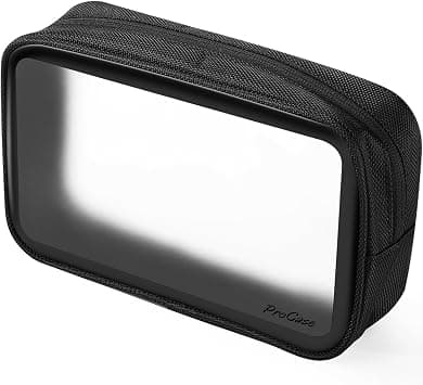 ProCase TSA Approved Travel Toiletry Bag Pouch, Matte Clear Travel Organizer Airport Carry-On Checkpoint Airline Compliant Storage Bag for Toiletries Liquids Creams and Cosmetics -Black on Amazon - Best Deal Finder