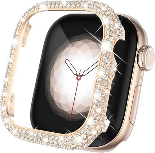 Surace Metal Case Compatible with Apple Watch Case 40mm, Full Bling Crystal Diamond Metal Face Cover Protective Case Bumper for iWatch Series 6/5/4 SE 40mm, Rose Gold on Amazon.ae - Price Tracker