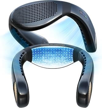 TORRAS COOLiFY Air2024 Upgrade Neck Air Conditioner, Ultra-Light Portable Neck Fan Rechargeable, Personal Cooling Device with 3 Modes Fan/Cooler/Heat, Black على Amazon.ae - متتبع الأسعار