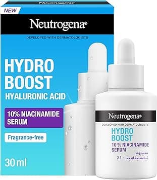 Neutrogena Hydro Boost 10% Niacinamide Face Serum, with Hyaluronic Acid, Visibly Brightens & Minimizes Pores in 4 Weeks, Hydrates in Just 1 Use, Fragrance Free, for All Skin Types, 30ml on Amazon.ae - Price Tracker