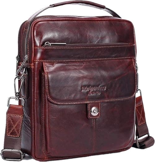 Men's Genuine Leather Messenger Shoulder Bag Handbag CrossBody Briefcase on Amazon.ae - Price Tracker