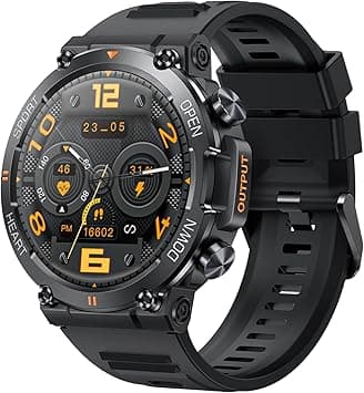 Military Smart Watches for Men Make Call 1.39" HD Big Screen Fitness Tracker Rugged Tactical Smartwatch Compatible with iPhone Samsung Android Phones Heart Rate Sleep Monitor Sports Watch, Bluetooth on Amazon.ae - Price Tracker