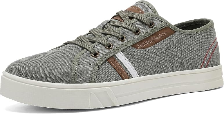 ANALEAF Mens Canvas Sneakers Casual Shoes Low Top Lace Up Shoes on Amazon.ae - Price Tracker