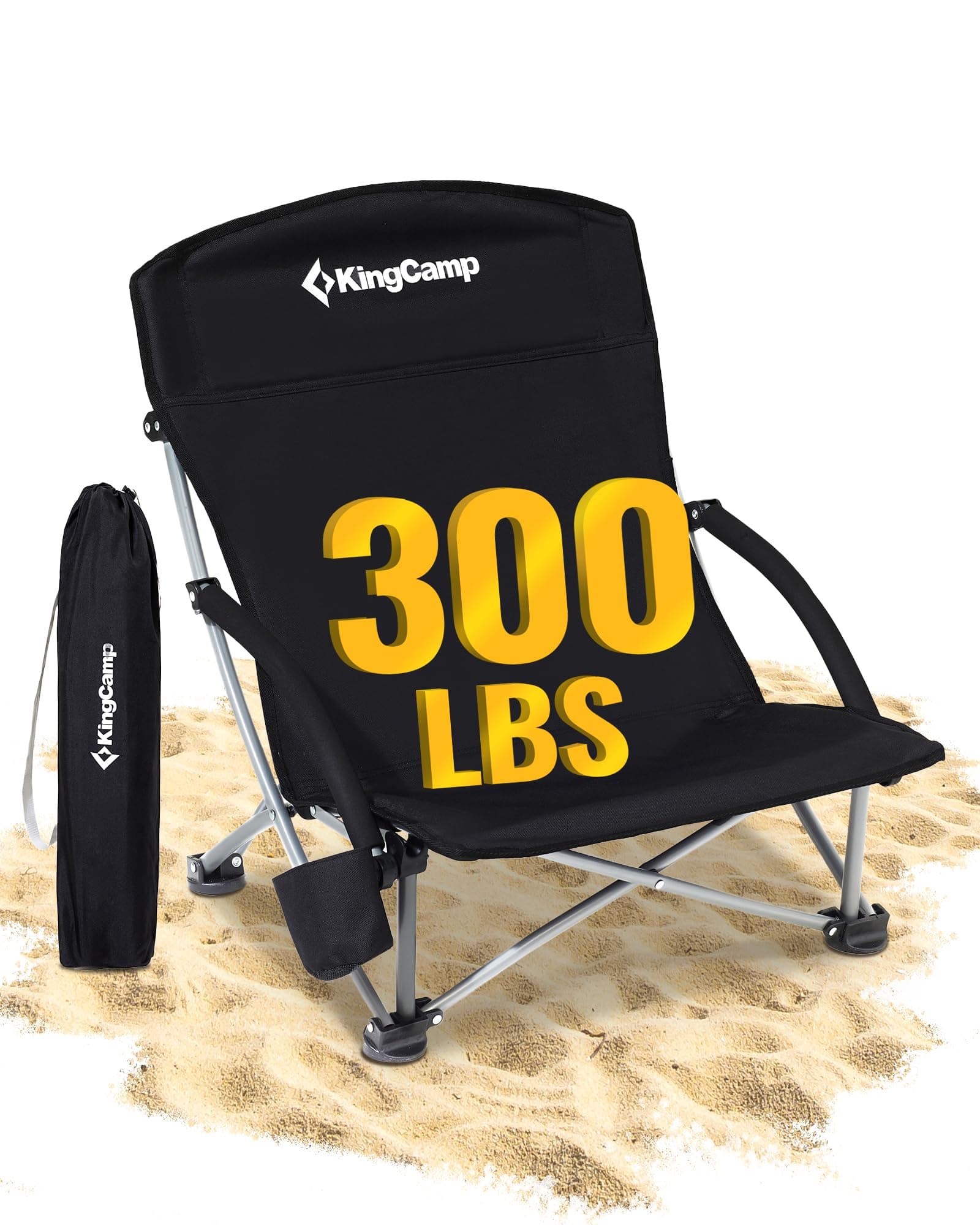KingCamp Low Beach Chairs for Adults Folding Portable Lightweight Lawn Chair Heavy Duty Oversized Camping Chair with Cup Holder Carry Bag for Outdoor Picnic Pool Concert Travel Black on Amazon.ae - Price Tracker