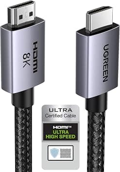 UGREEN 8K 4K HDMI 2.1 Cable Certified High-speed HDMI for PS5/Xbox 3M | 48Gbps 8K@60HZ 4K@240HZ/144HZ/120HZ Support eARC/Dolby/HDR 10+/HDCP 2.2&2.3 Compatible for MacBook Pro/Blu-ray على Amazon.ae - متتبع الأسعار