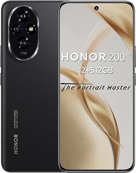 HONOR 200 5G Smartphone | 512GB ROM + 12GB RAM | 6.7" 120Hz OLED Display | 50MP Triple Camera | Snapdragon 7 Gen 3 | 5200mAh Battery | 100W Fast Charging | Dual SIM | Android 14 (Black) on Amazon.ae - Price Tracker